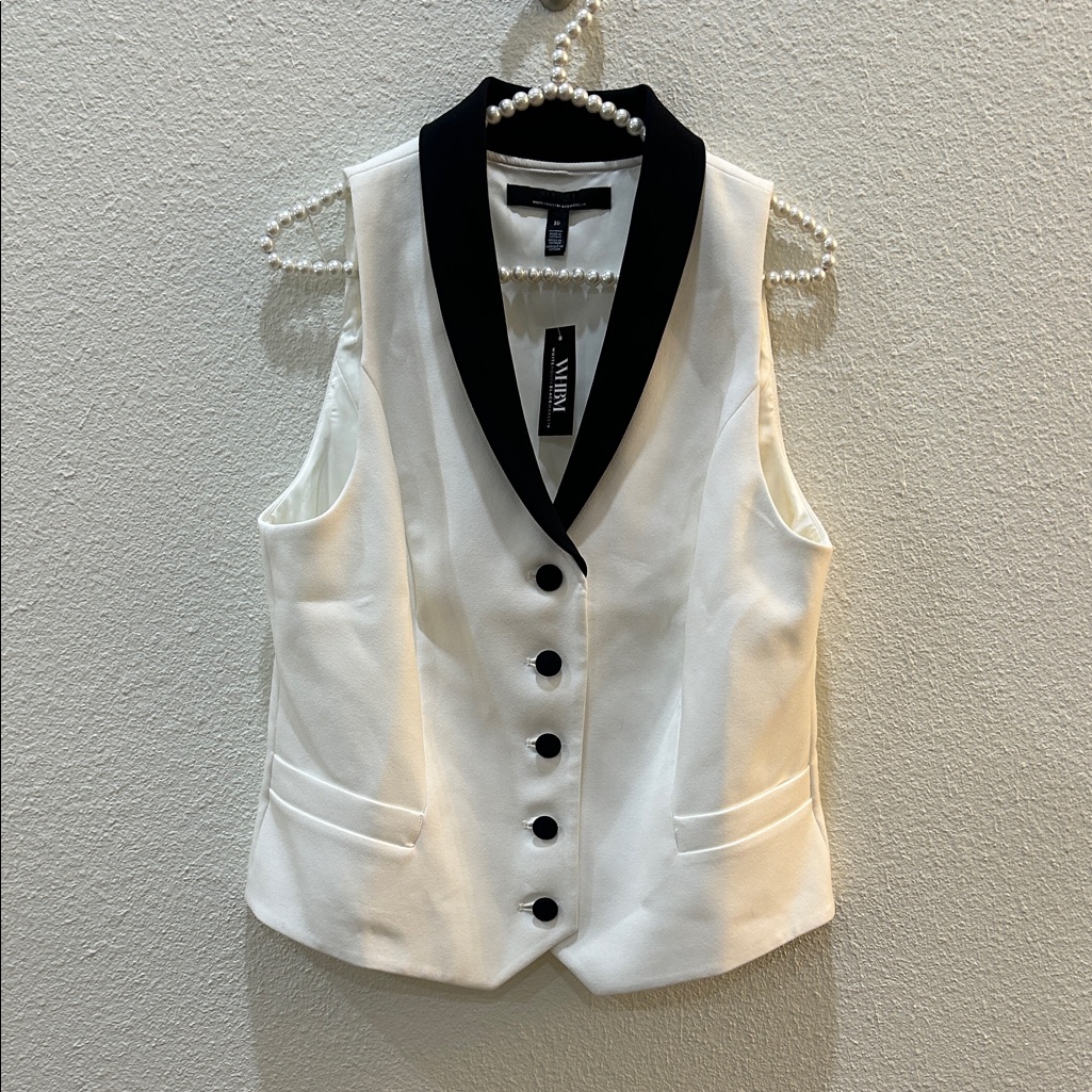 Nwt White House Black Market Halter Tuxedo Vest Size 10